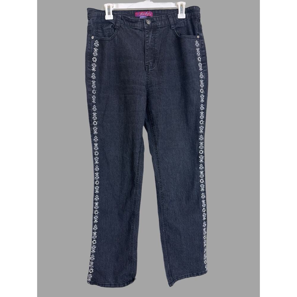 Jeanbay Jeans Size‎ 14 Embroidered Sides
